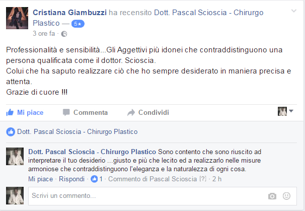 Testimonianza intervento mastoplastica additiva Roma